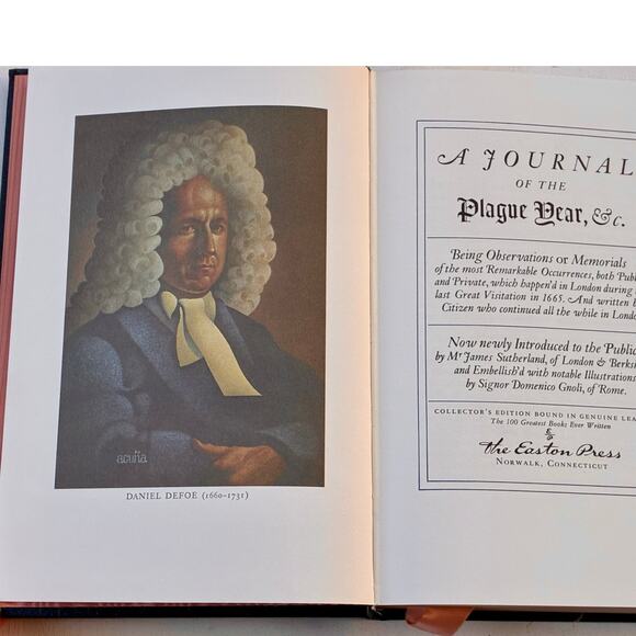 A Journal of the Plague Year by Daniel Defoe – Easton Press Leather Edition - Picture 3 of 5